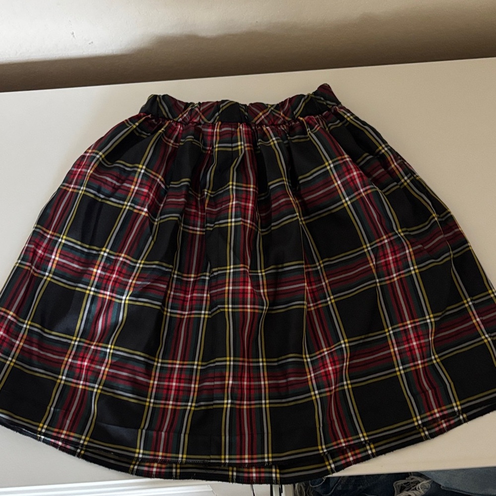 Crewcuts Christmas Plaid Skirt in Red, Black, and Yellow